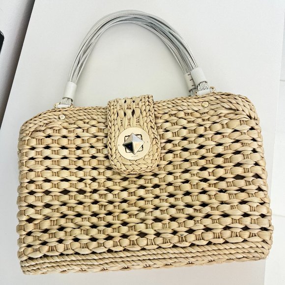 Kate Spade "Darlington Jackie" Straw Handbag - Picture 4 of 13